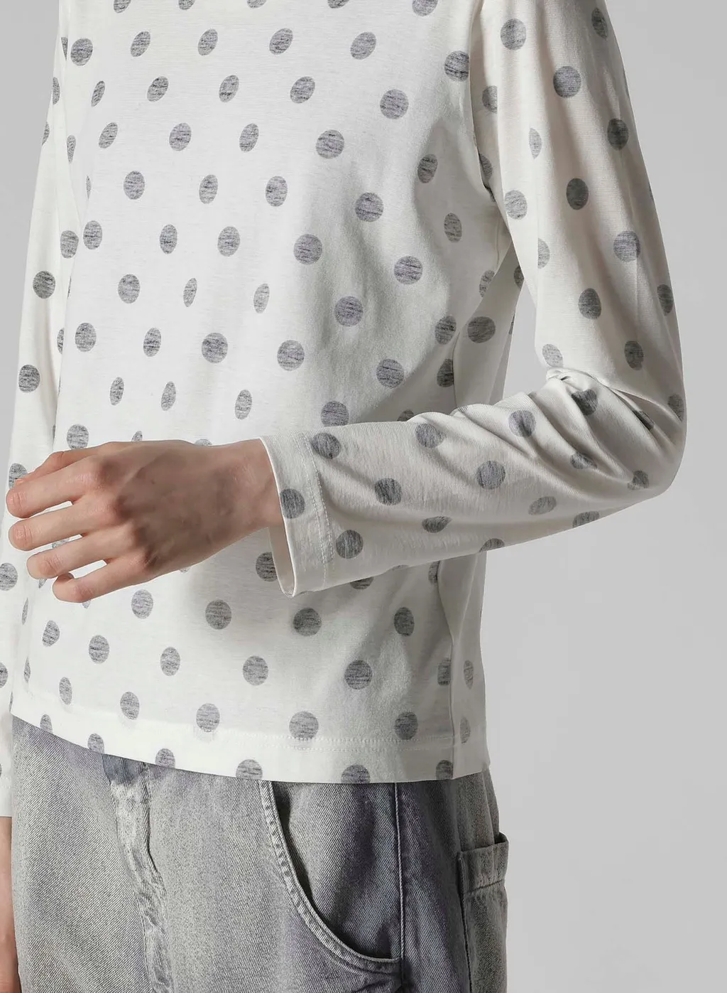 Polka Dot Y's Stitch Long Sleeve T