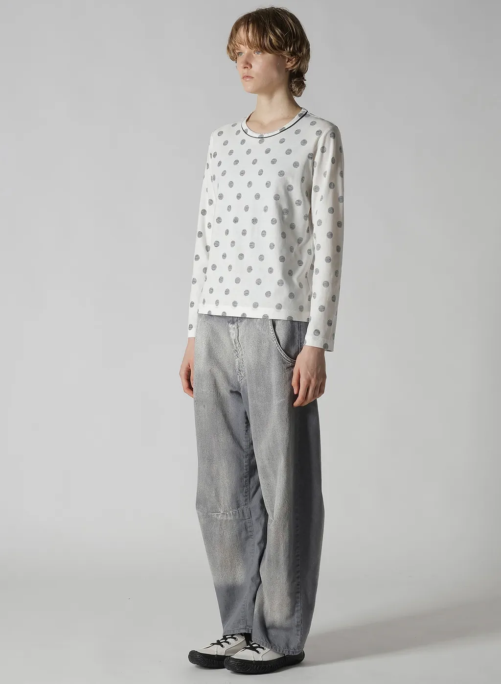 Polka Dot Y's Stitch Long Sleeve T