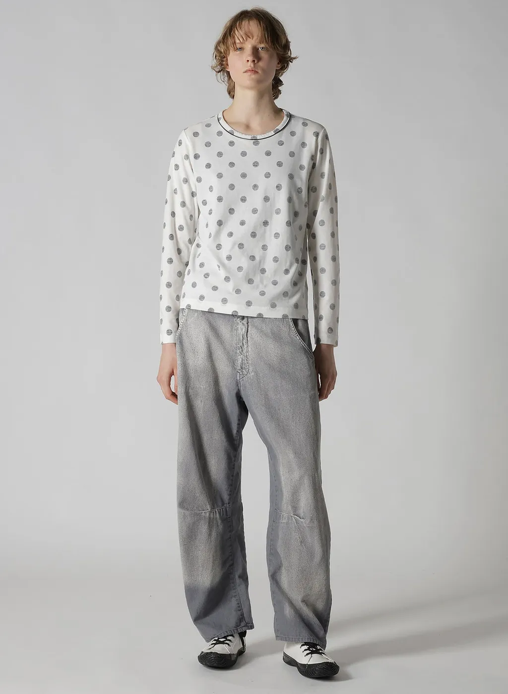 Polka Dot Y's Stitch Long Sleeve T