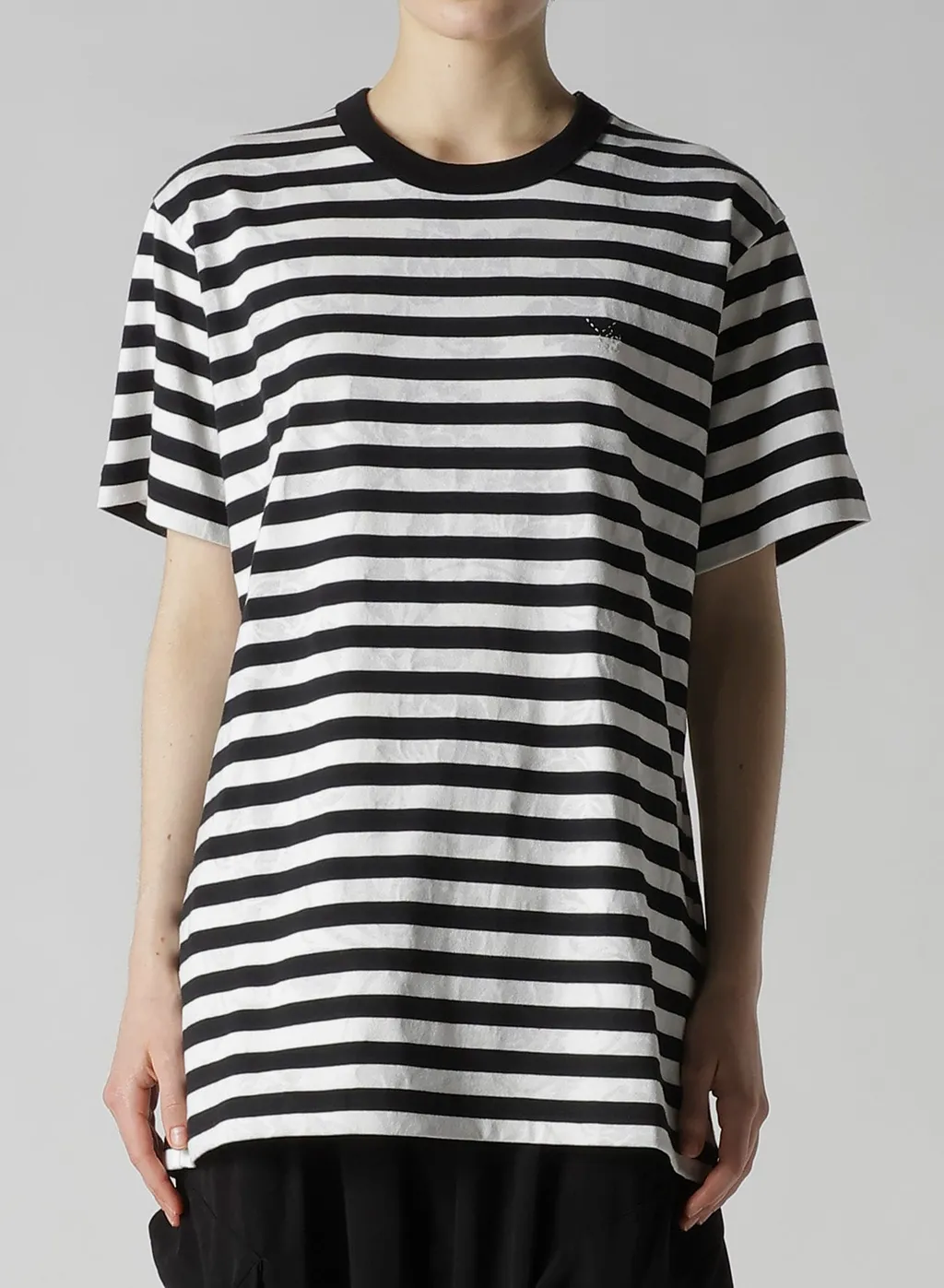Flower Print/Stripe Y's Stitch T