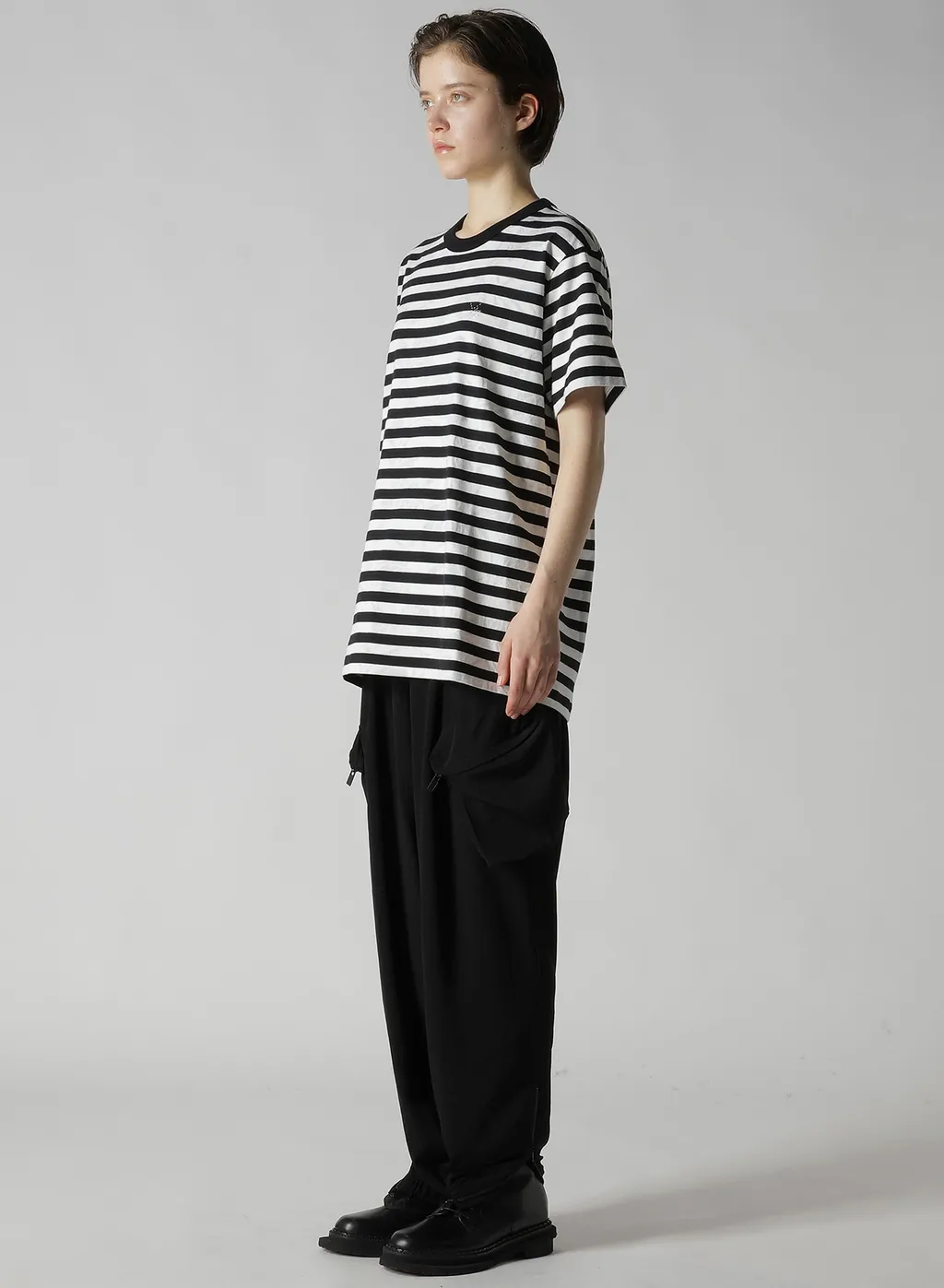 Flower Print/Stripe Y's Stitch T