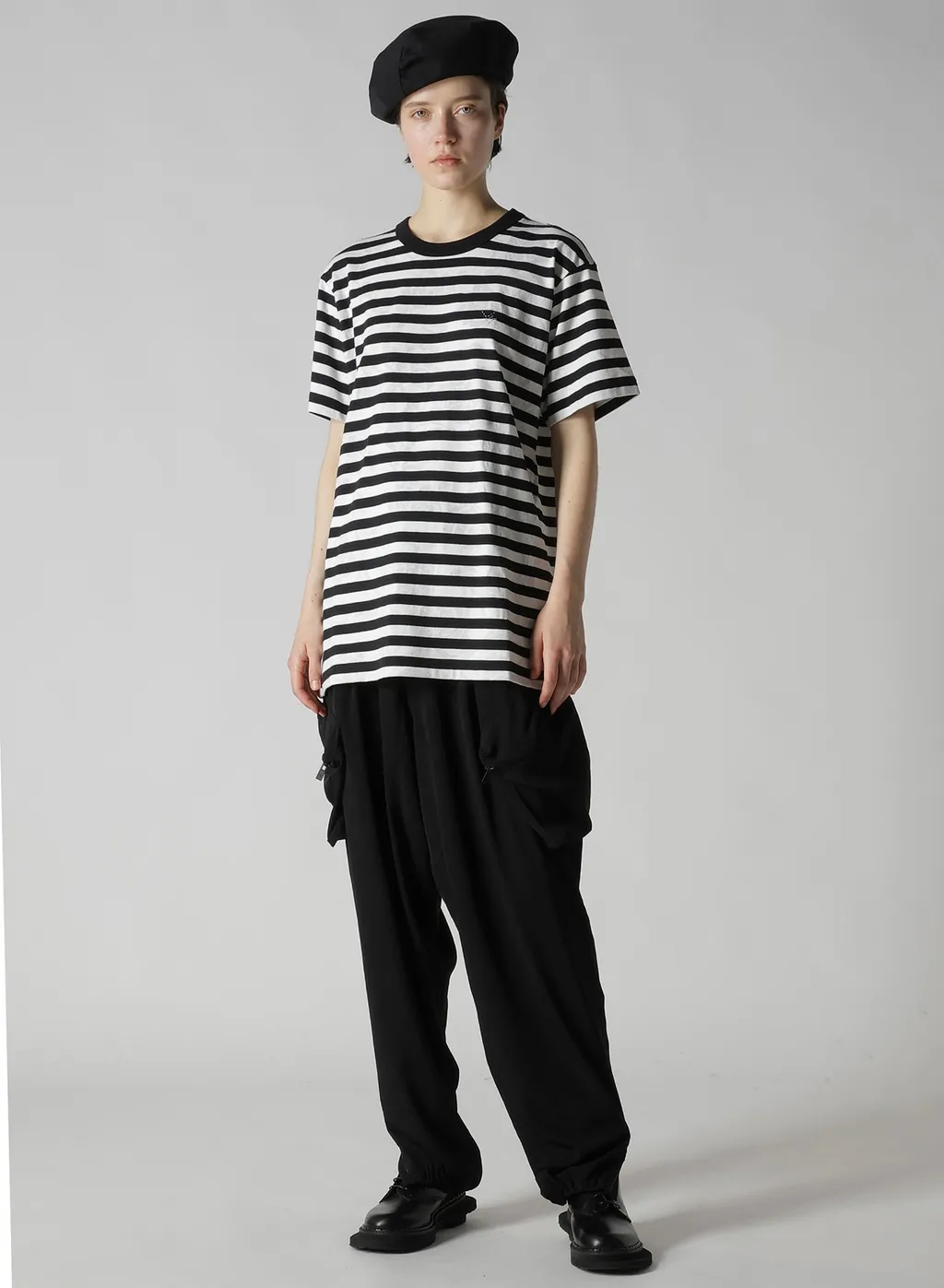 Flower Print/Stripe Y's Stitch T