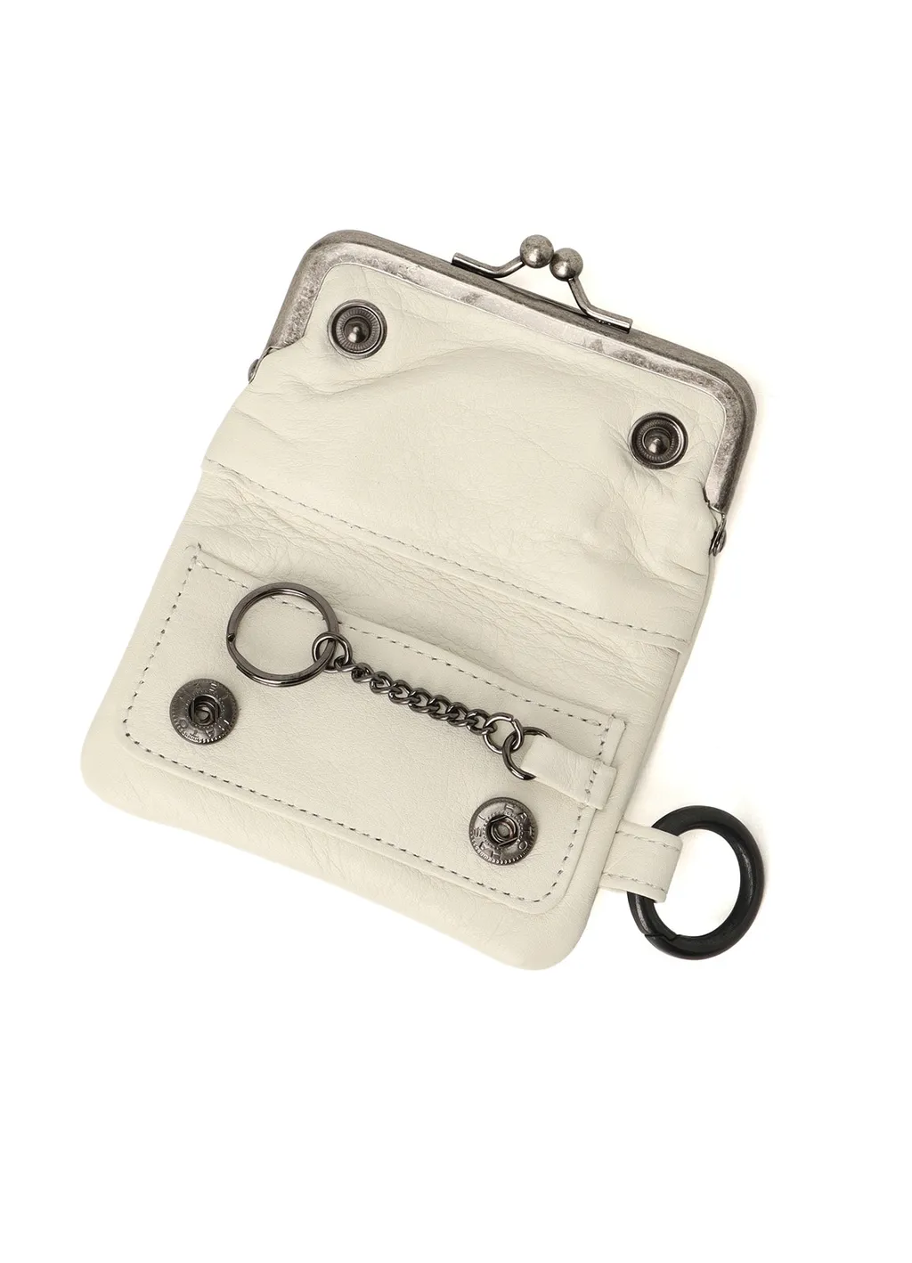 Semi-Glossy Leather Key Case W/ Metal Clasp