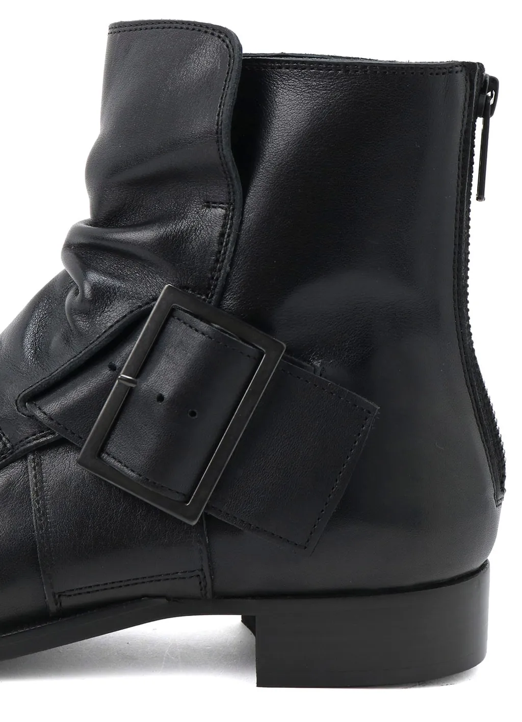 Semi-Matte Leather Belted Boots