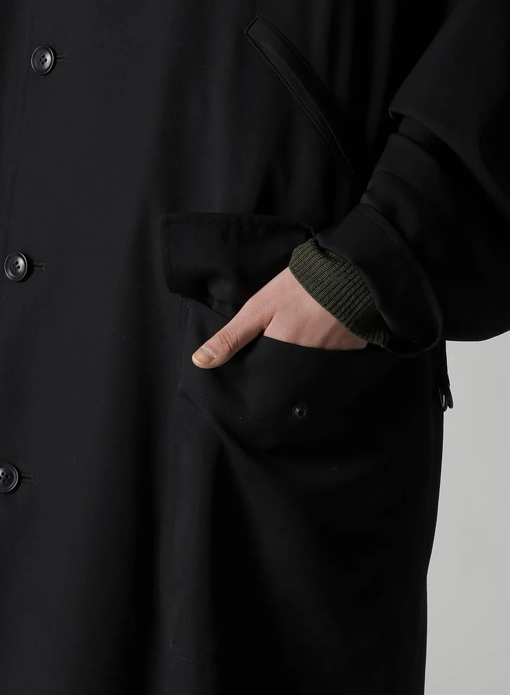 Wool Gabardine Military Coat
