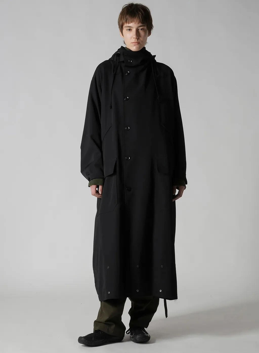 Wool Gabardine Military Coat