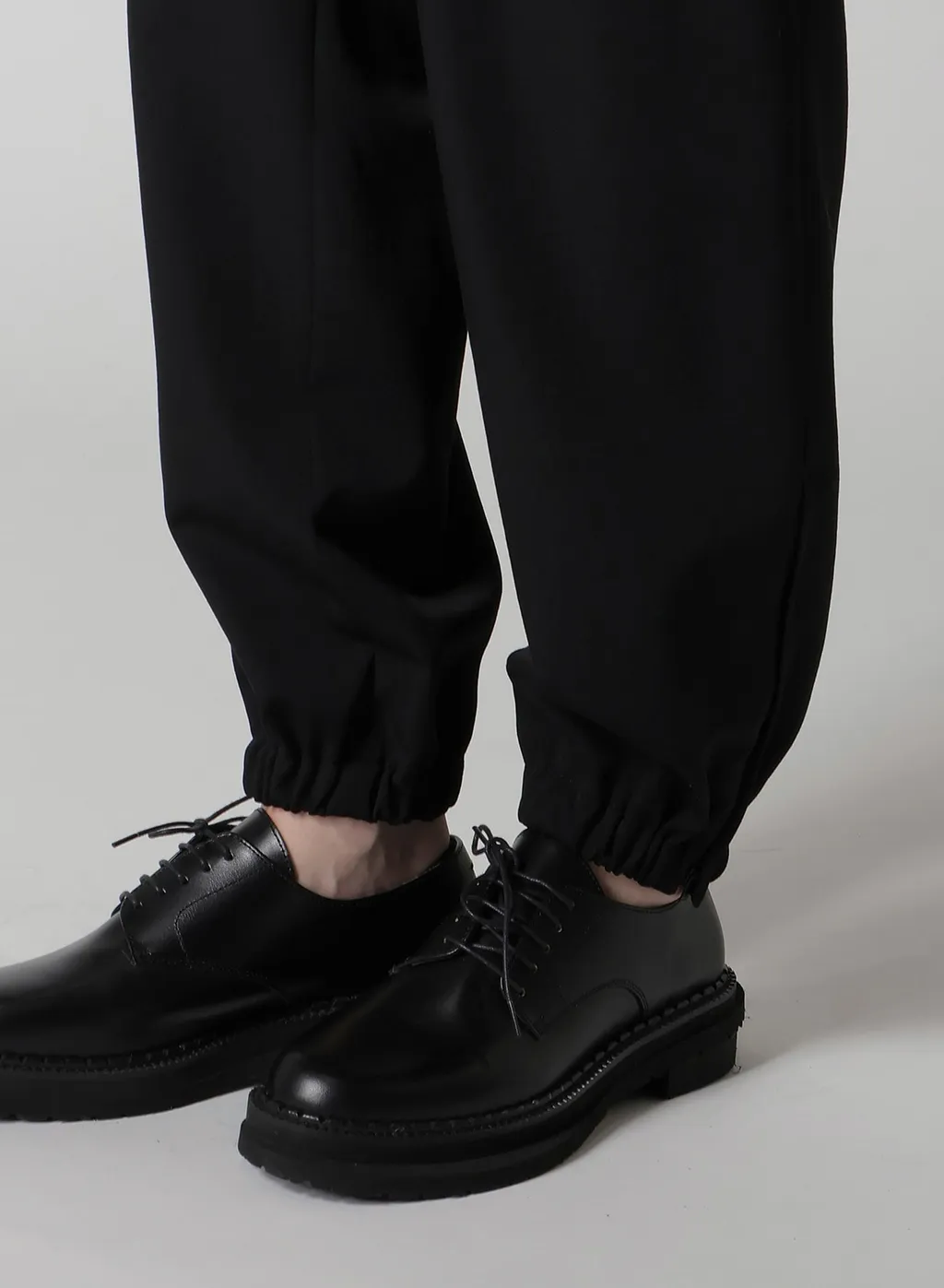 Wool Gabardine Elastic Waist/Hem Pants