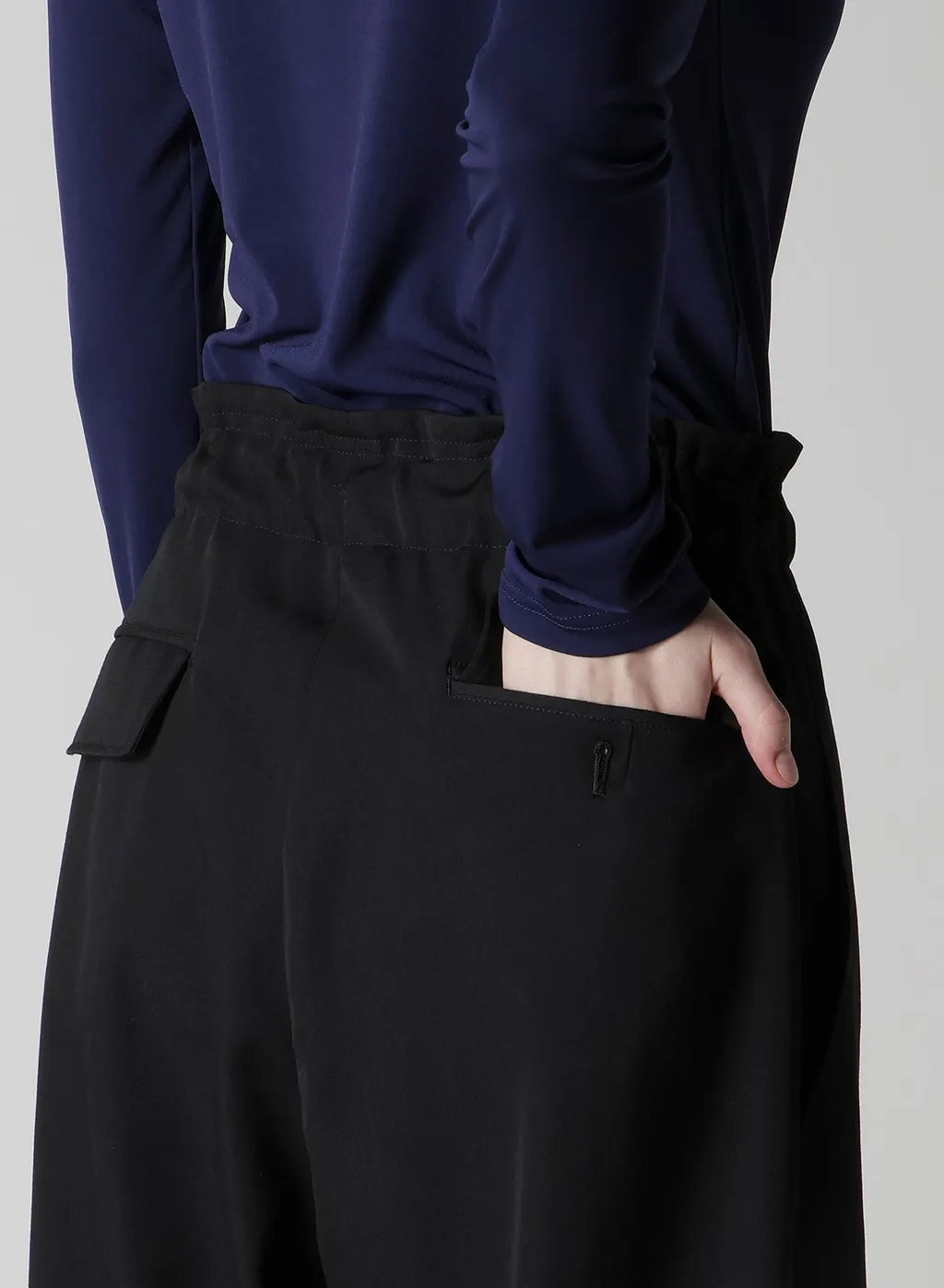 Wool Gabardine Elastic Waist/Hem Pants