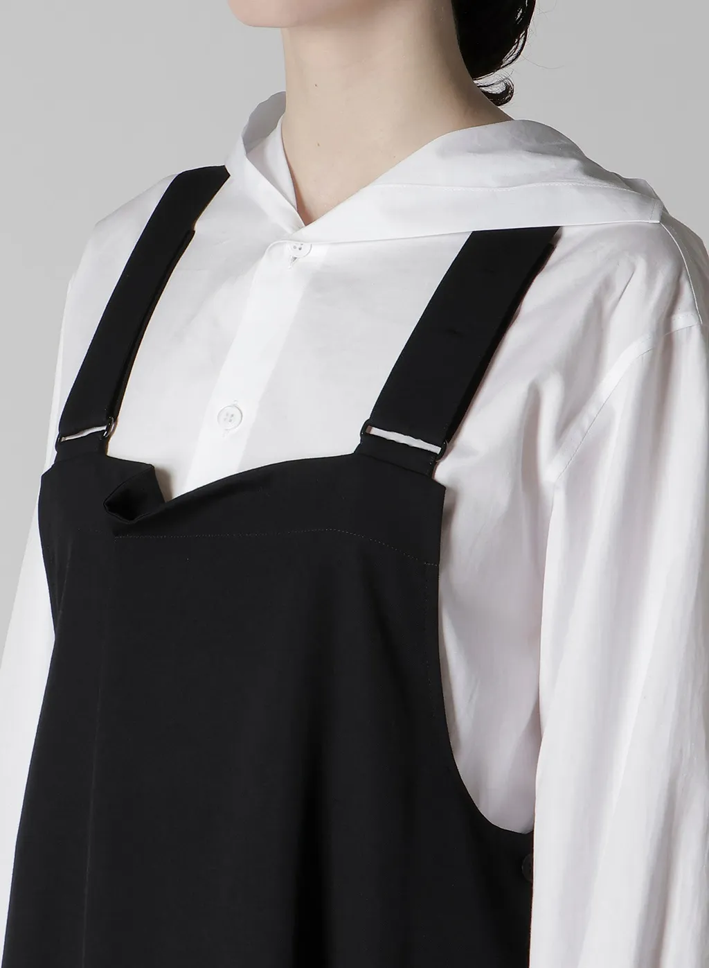 Wool Gabardine Overalls Dress