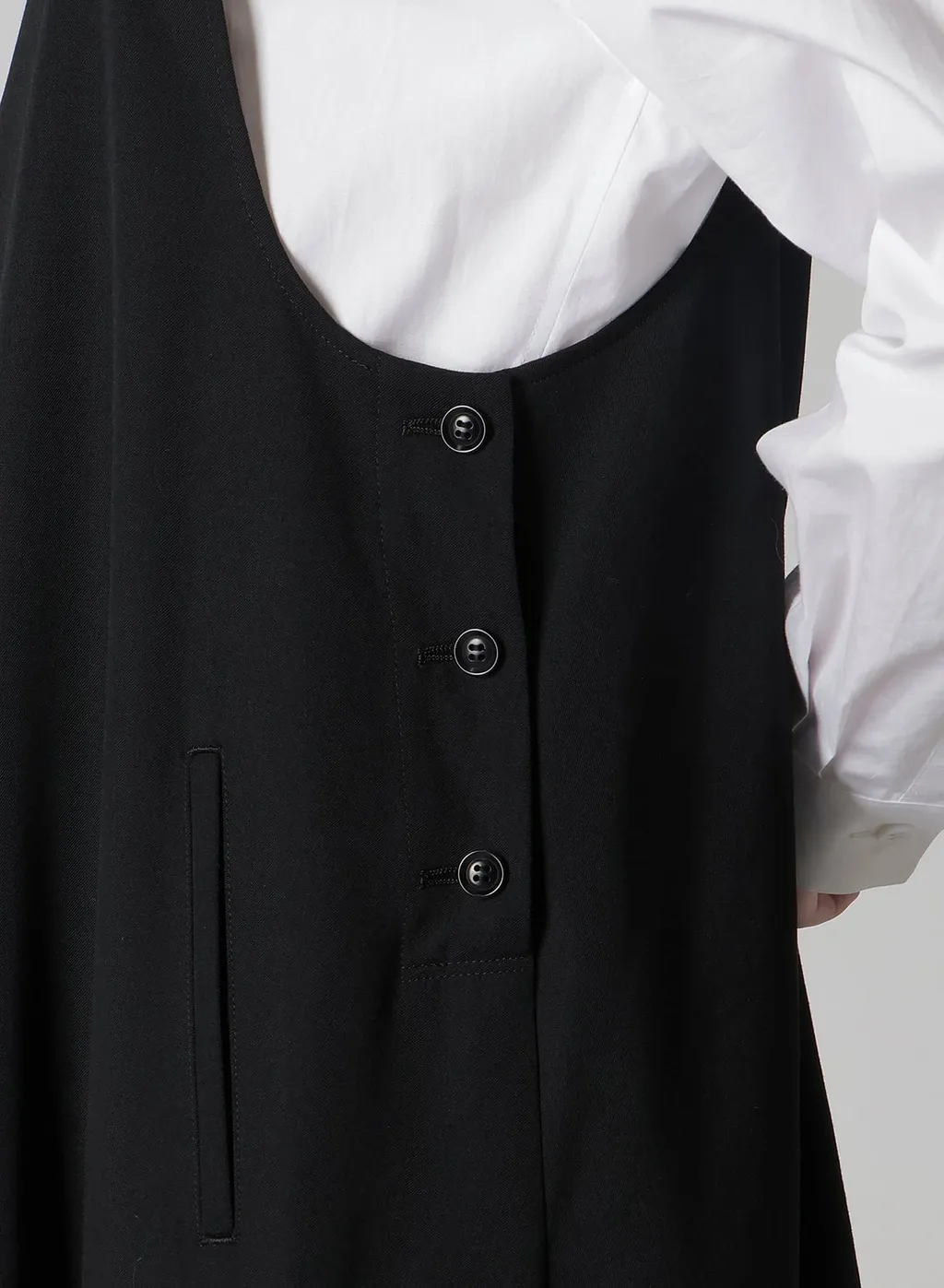 Wool Gabardine Overalls Dress