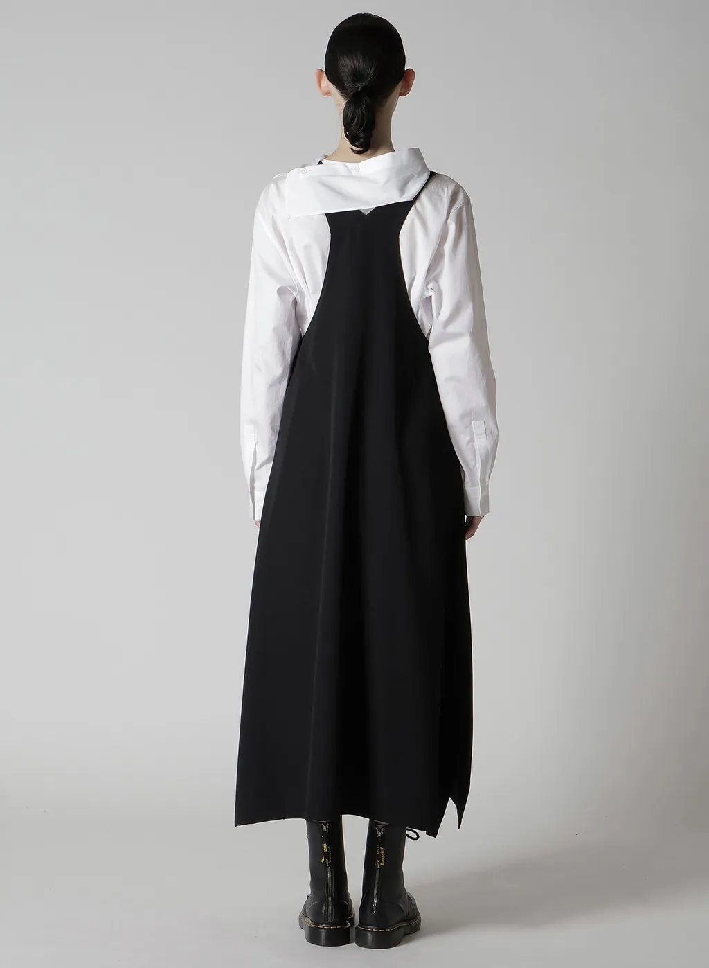 Wool Gabardine Overalls Dress