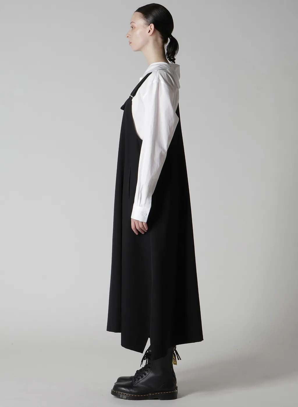 Wool Gabardine Overalls Dress