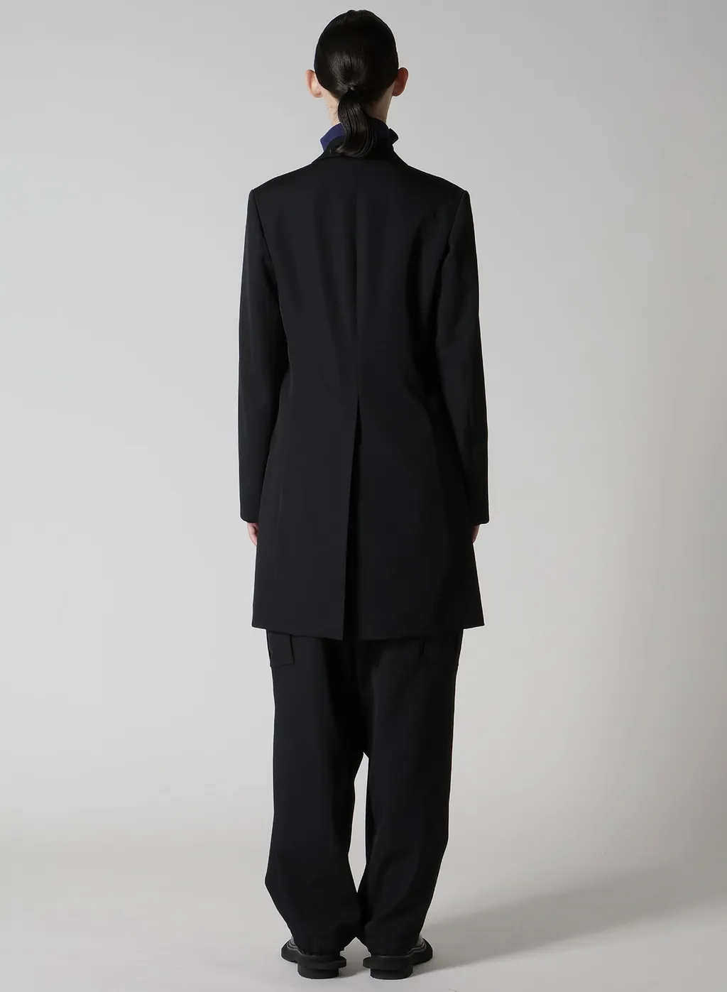 Wool Gabardine Peaked Lapel Jacket