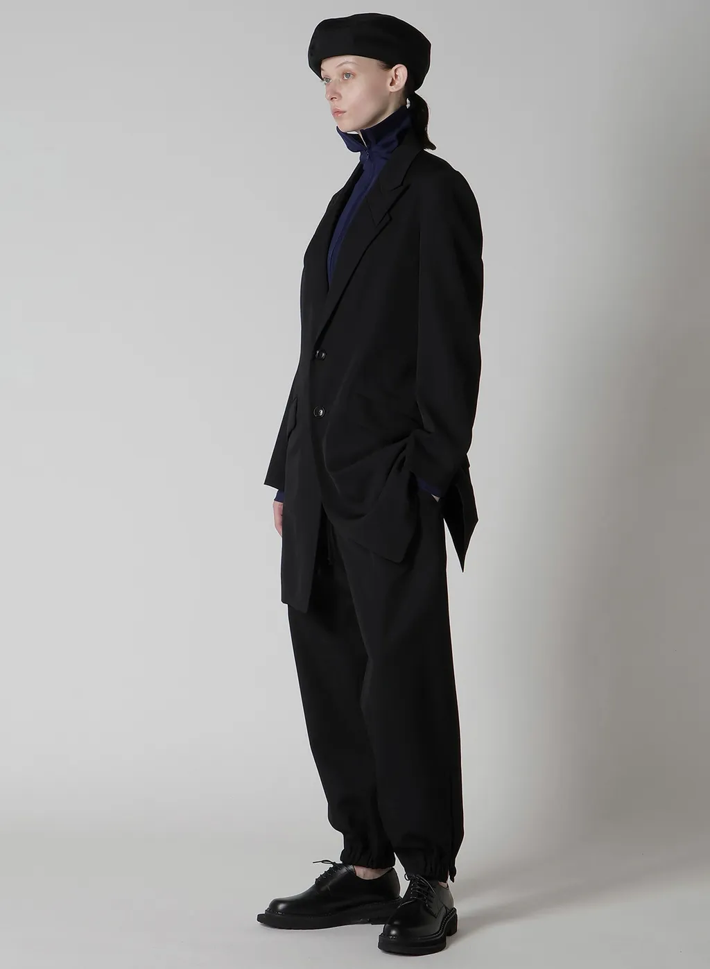 Wool Gabardine Dart Beret