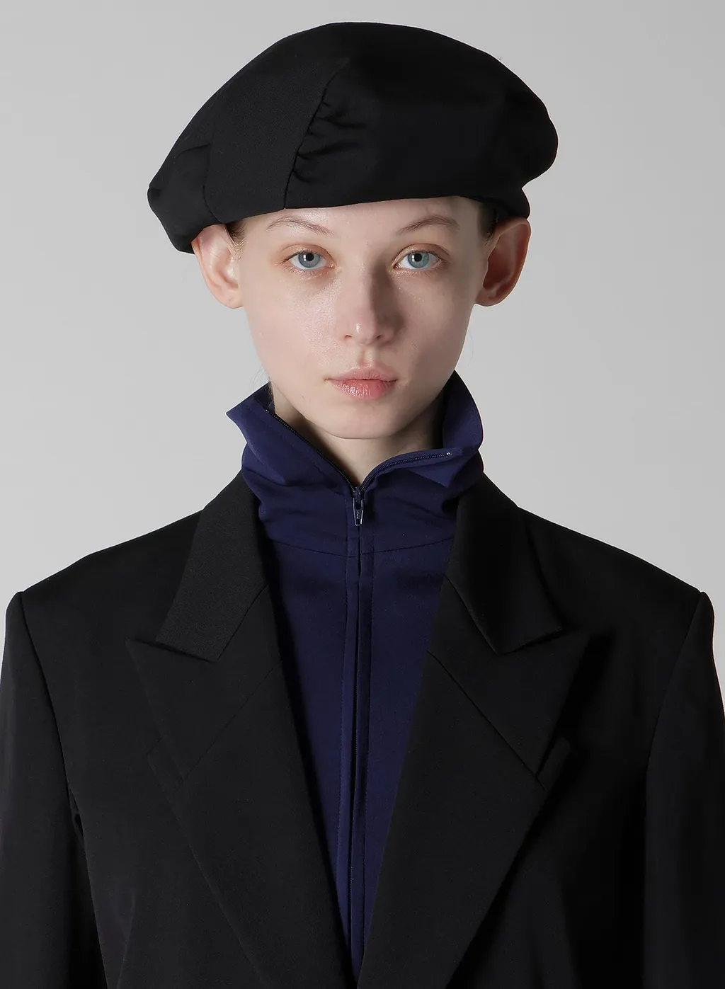 Wool Gabardine Dart Beret