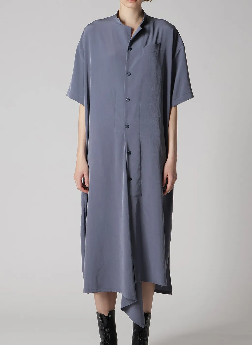 Crepe De Chine Half Sleeve Box Shirt Dress