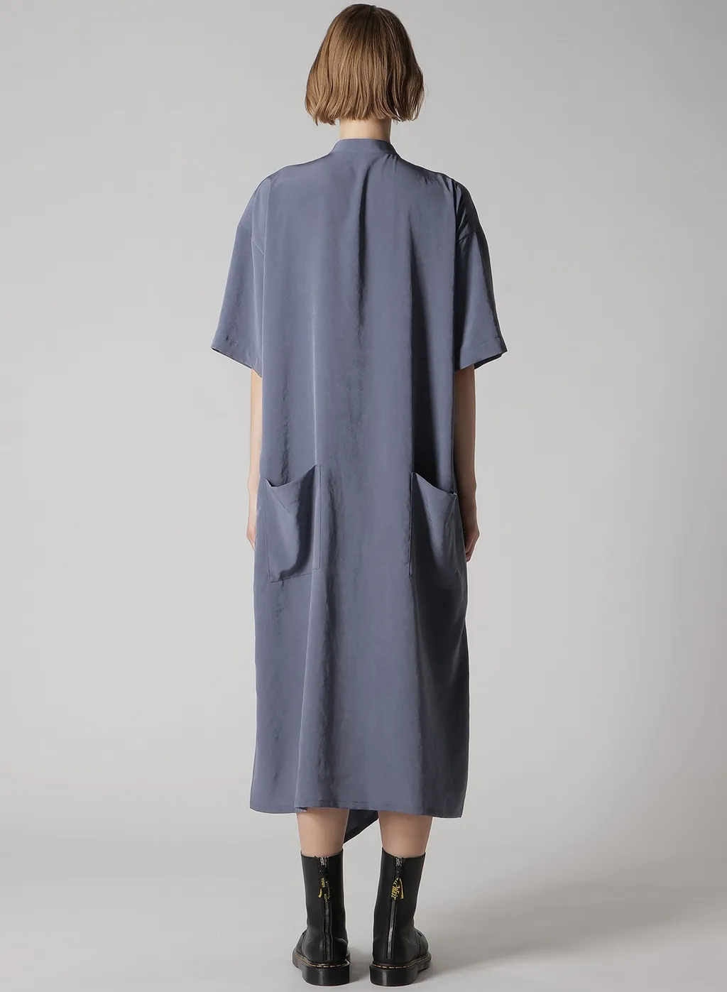 Crepe De Chine Half Sleeve Box Shirt Dress