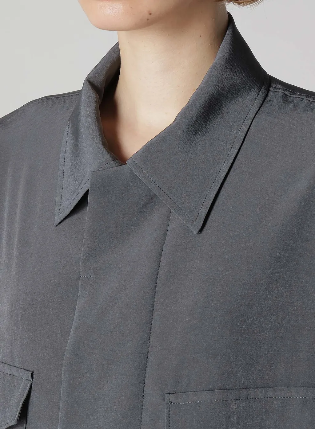 Crepe De Chine 4-Pocket Long Dress
