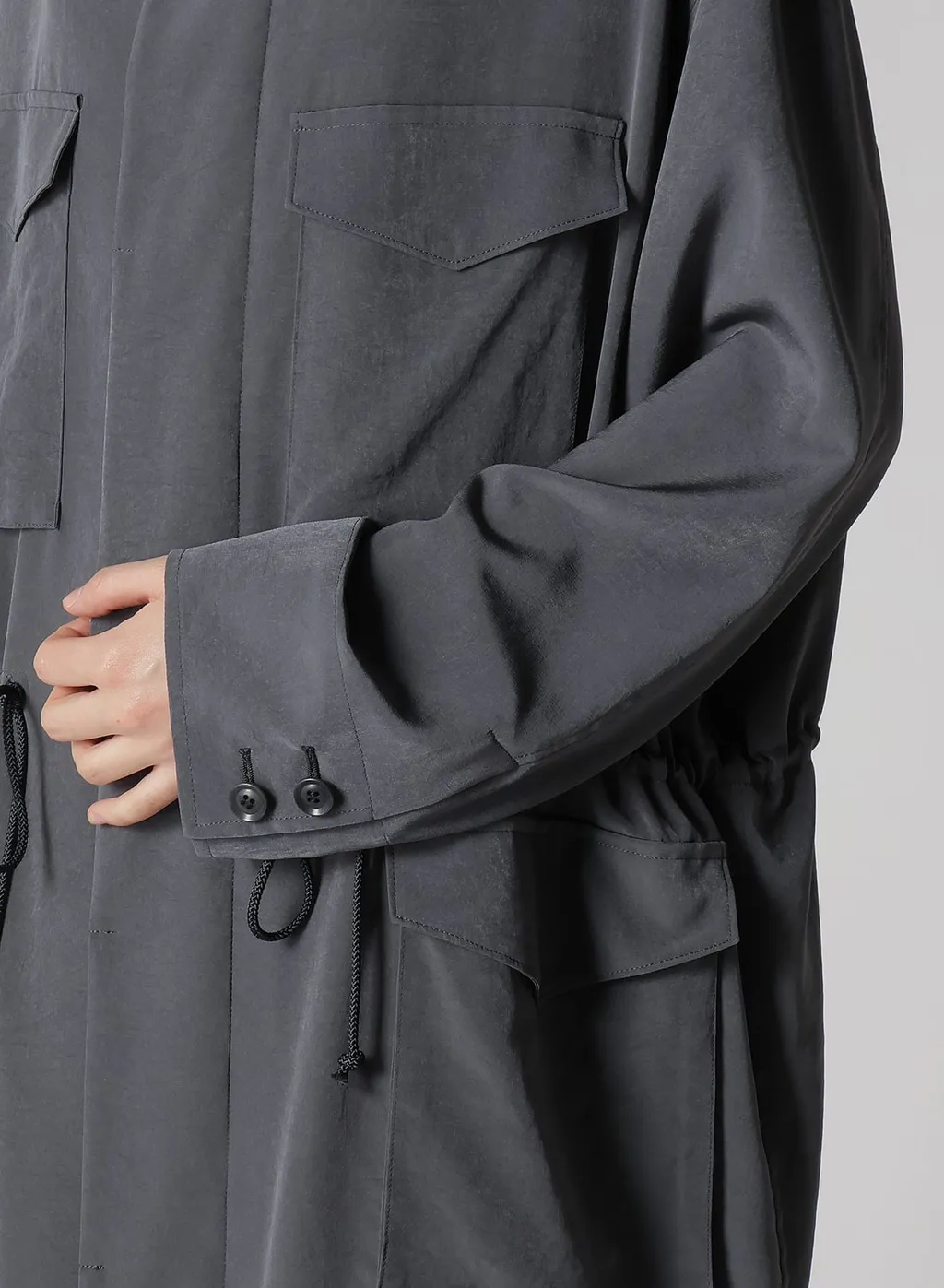 Crepe De Chine 4-Pocket Long Dress