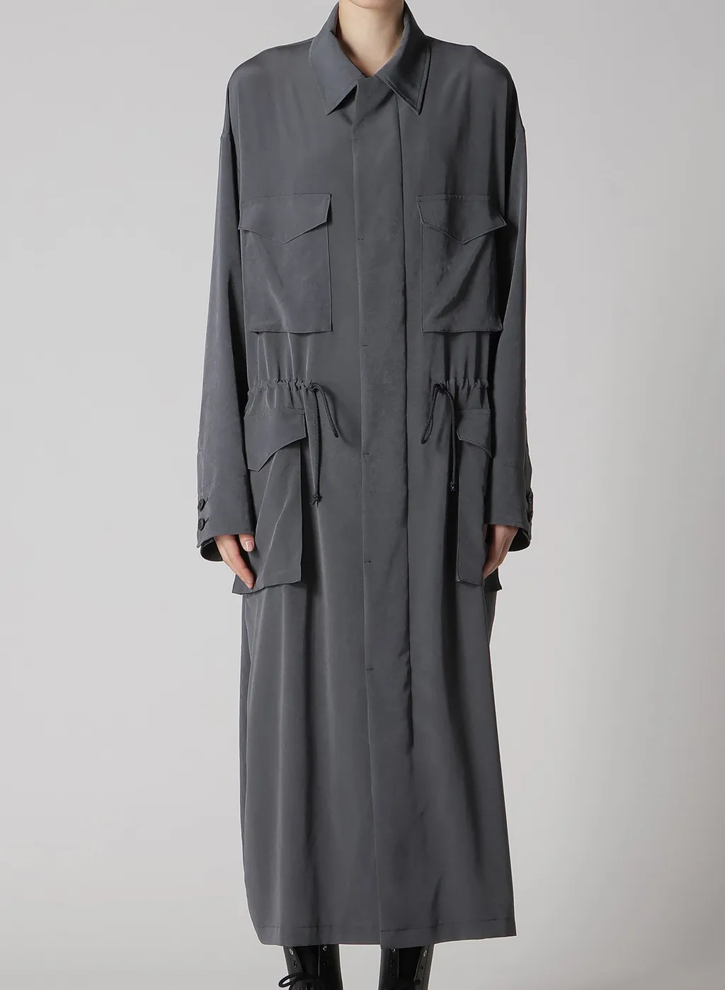 Crepe De Chine 4-Pocket Long Dress