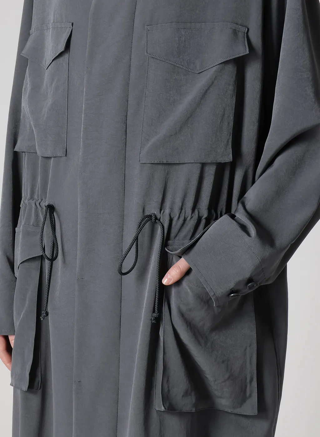 Crepe De Chine 4-Pocket Long Dress