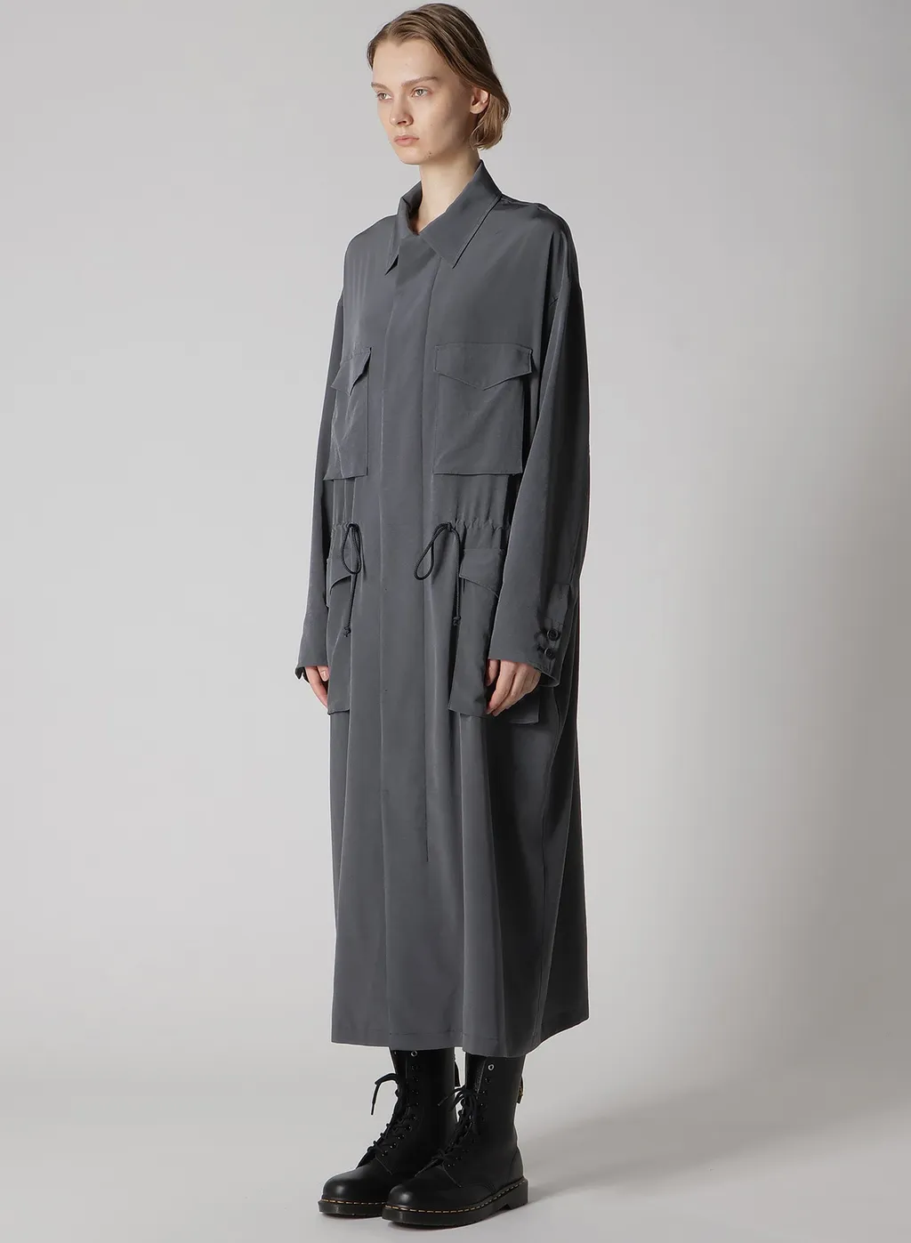 Crepe De Chine 4-Pocket Long Dress