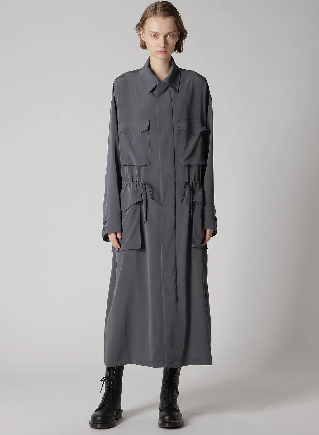 Crepe De Chine 4-Pocket Long Dress