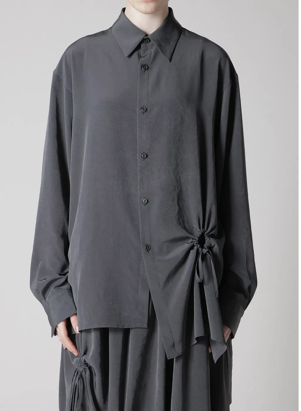 Crepe De Chine Circle Gathered Blouse