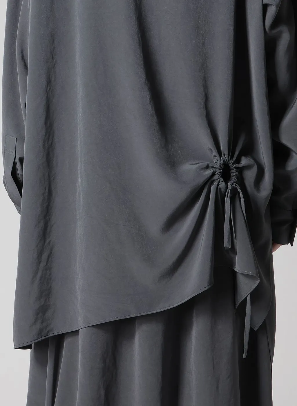 Crepe De Chine Circle Gathered Blouse