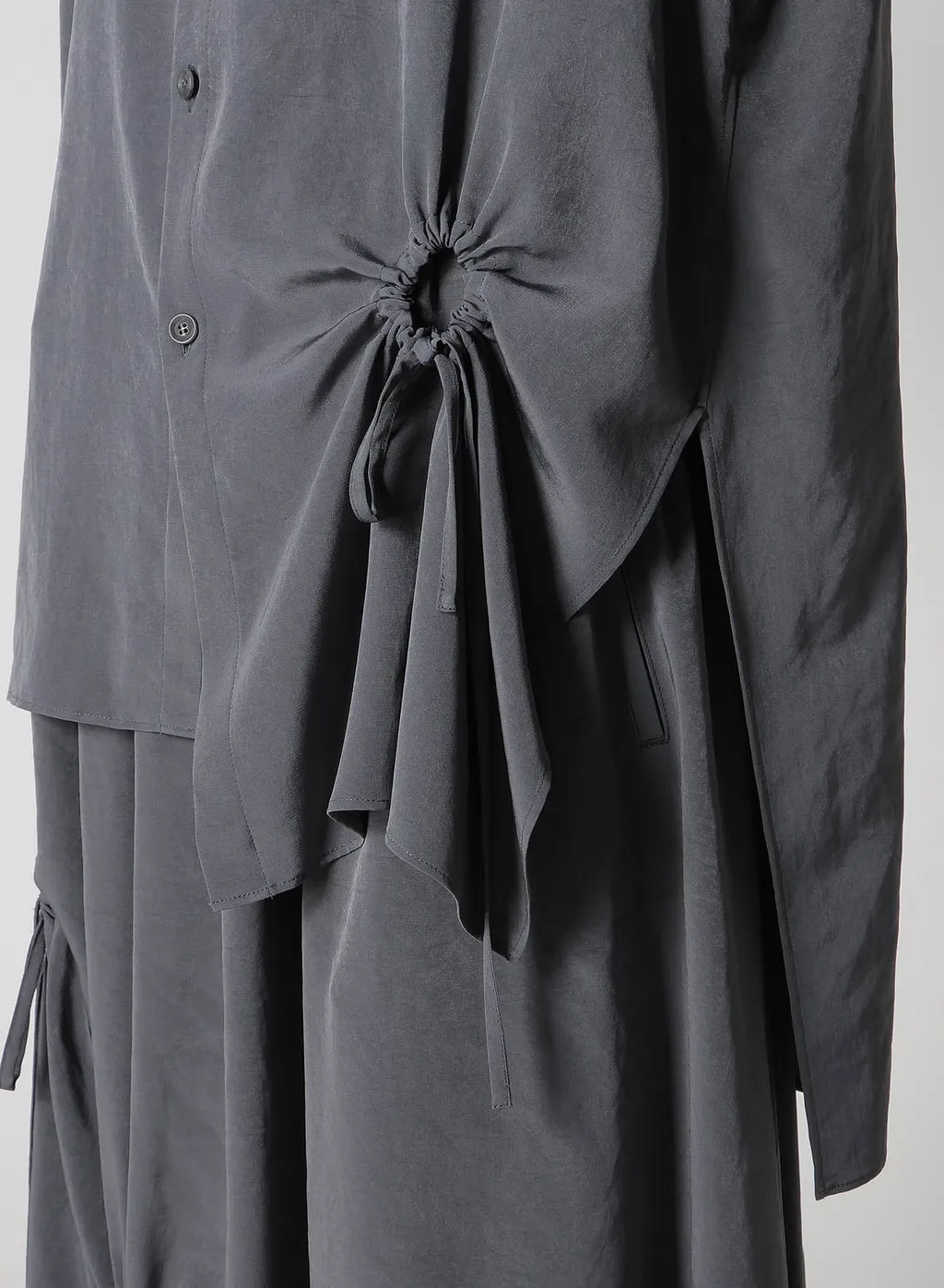Crepe De Chine Circle Gathered Blouse