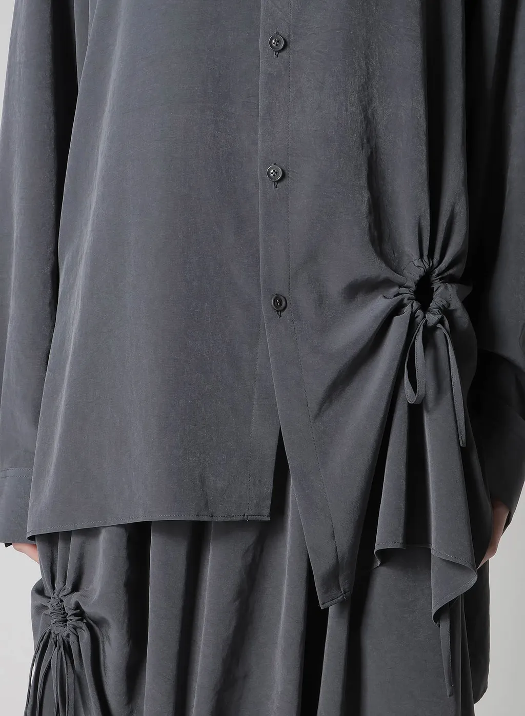 Crepe De Chine Circle Gathered Blouse