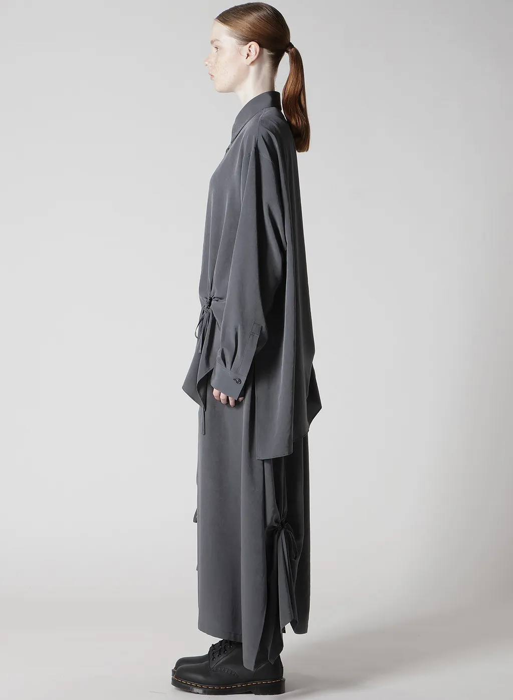 Crepe De Chine Circle Gathered Blouse