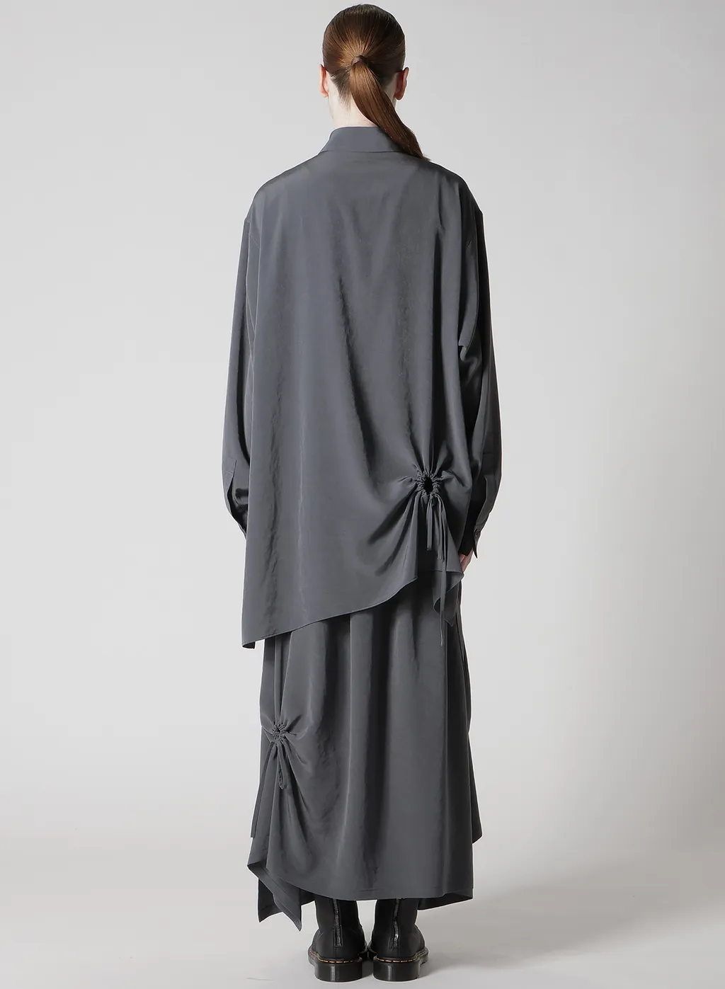Crepe De Chine Circle Gathered Blouse