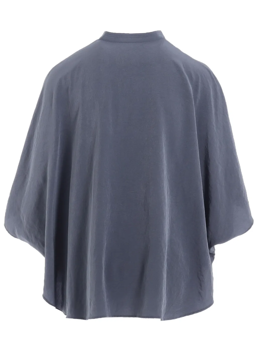 Crepe De Chine Stand Cape Blouse