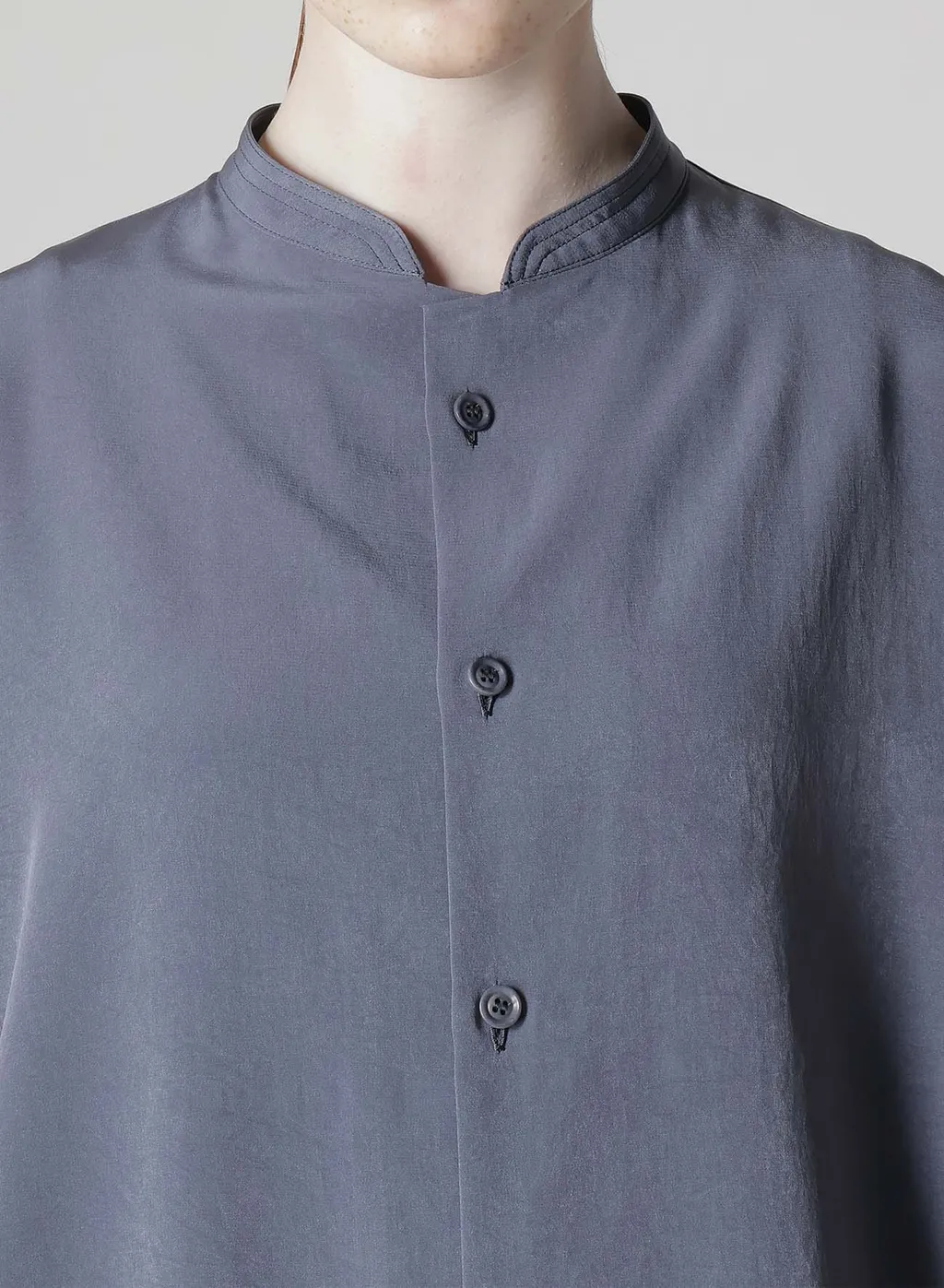Crepe De Chine Stand Cape Blouse