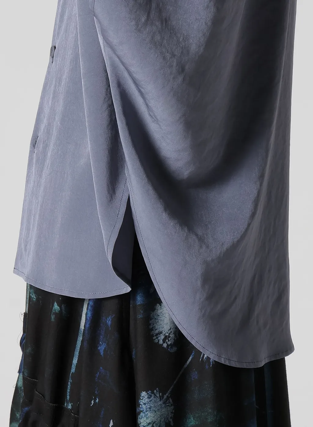 Crepe De Chine Stand Cape Blouse