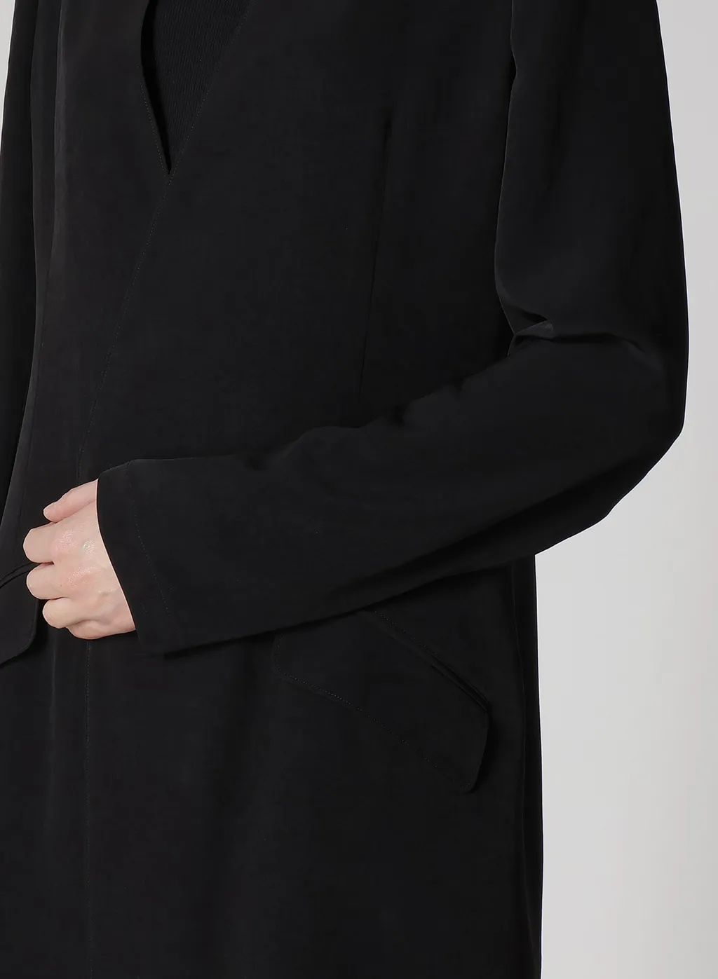 Crepe De Chine Collarless Jacket