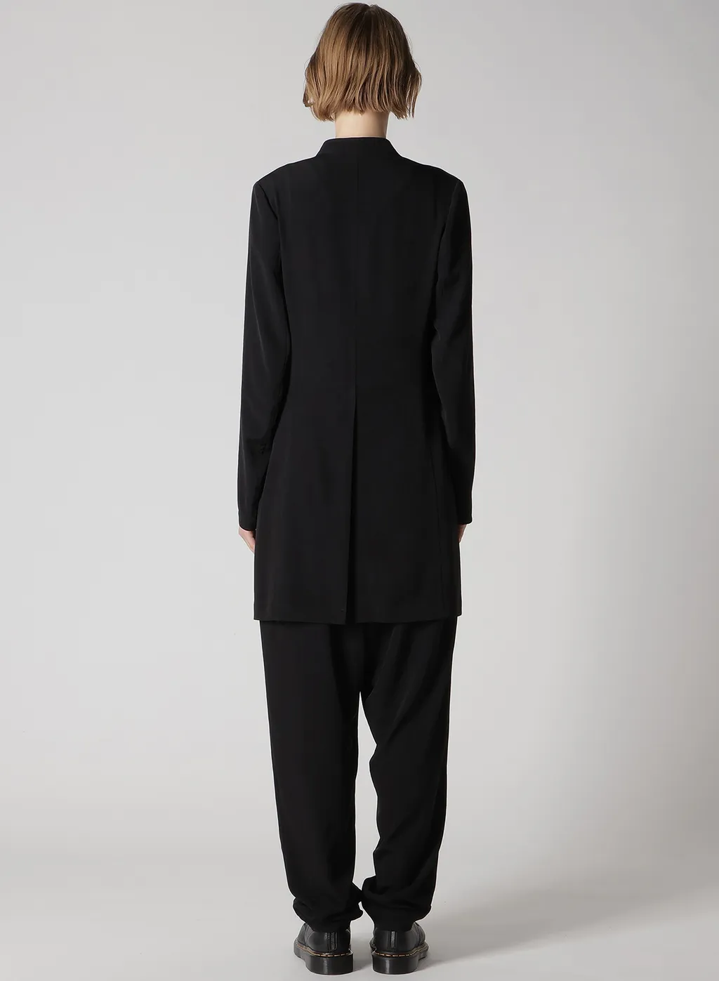 Crepe De Chine Collarless Jacket