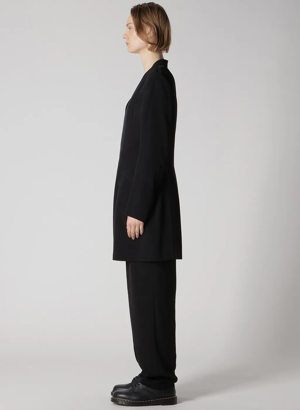 Crepe De Chine Collarless Jacket