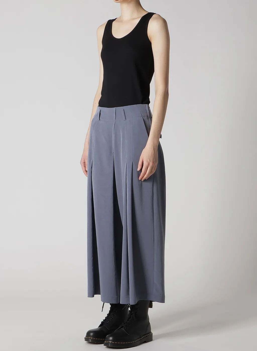 Crepe De Chine Random Tuck Pants
