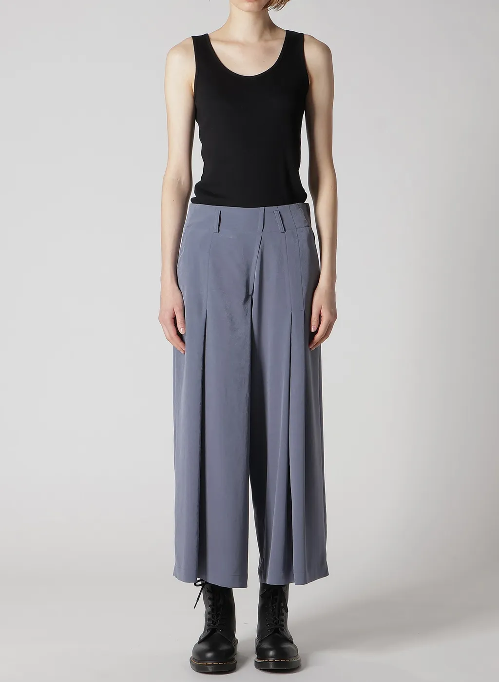 Crepe De Chine Random Tuck Pants