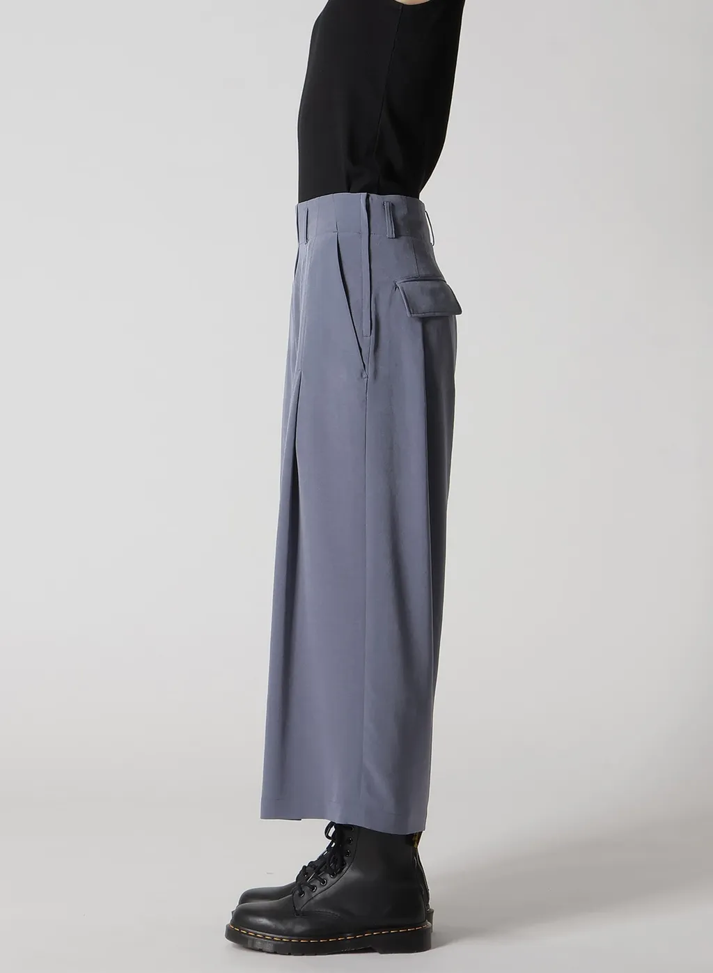 Crepe De Chine Random Tuck Pants