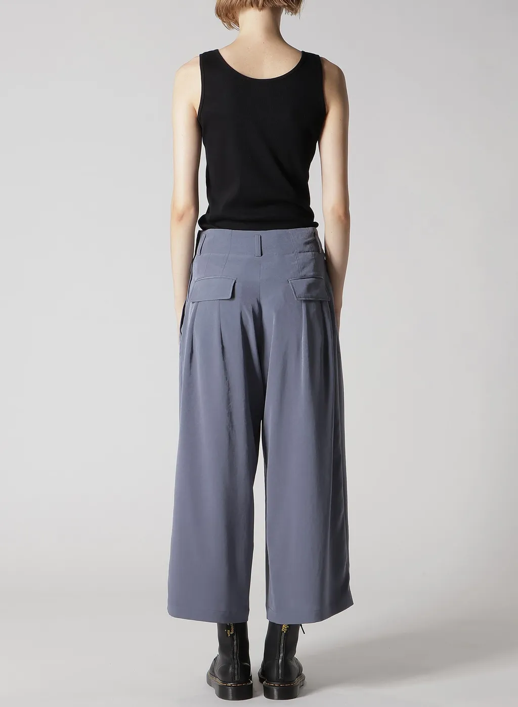 Crepe De Chine Random Tuck Pants