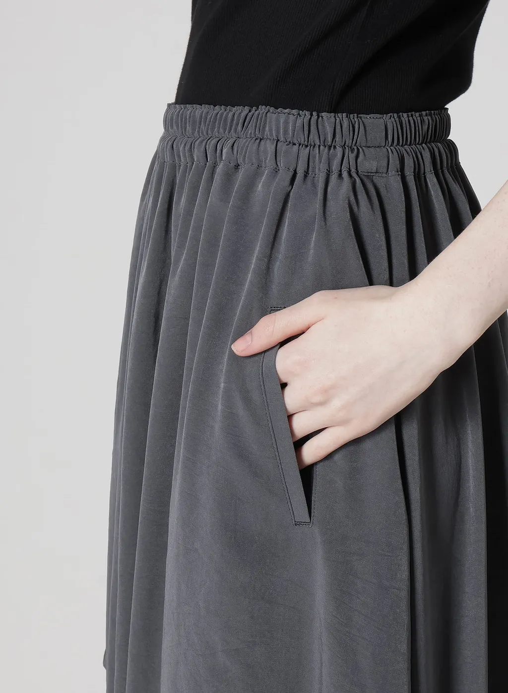 Crepe De Chine Circle Gathered Skirt