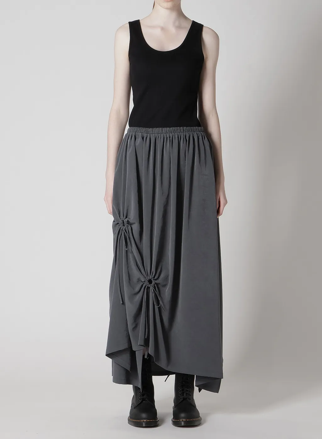 Crepe De Chine Circle Gathered Skirt