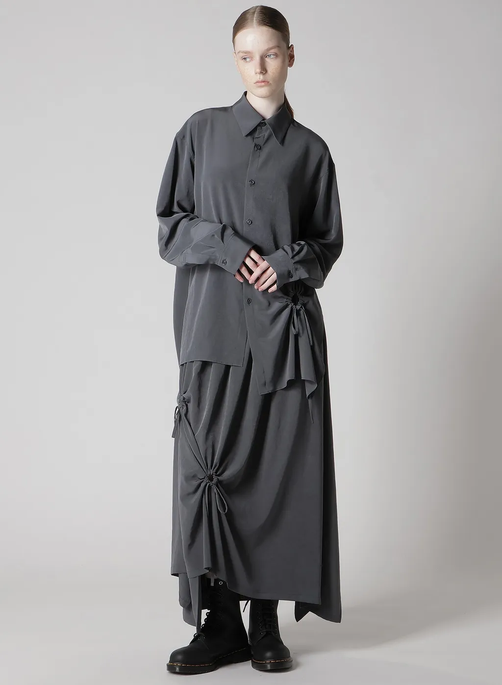 Crepe De Chine Circle Gathered Skirt