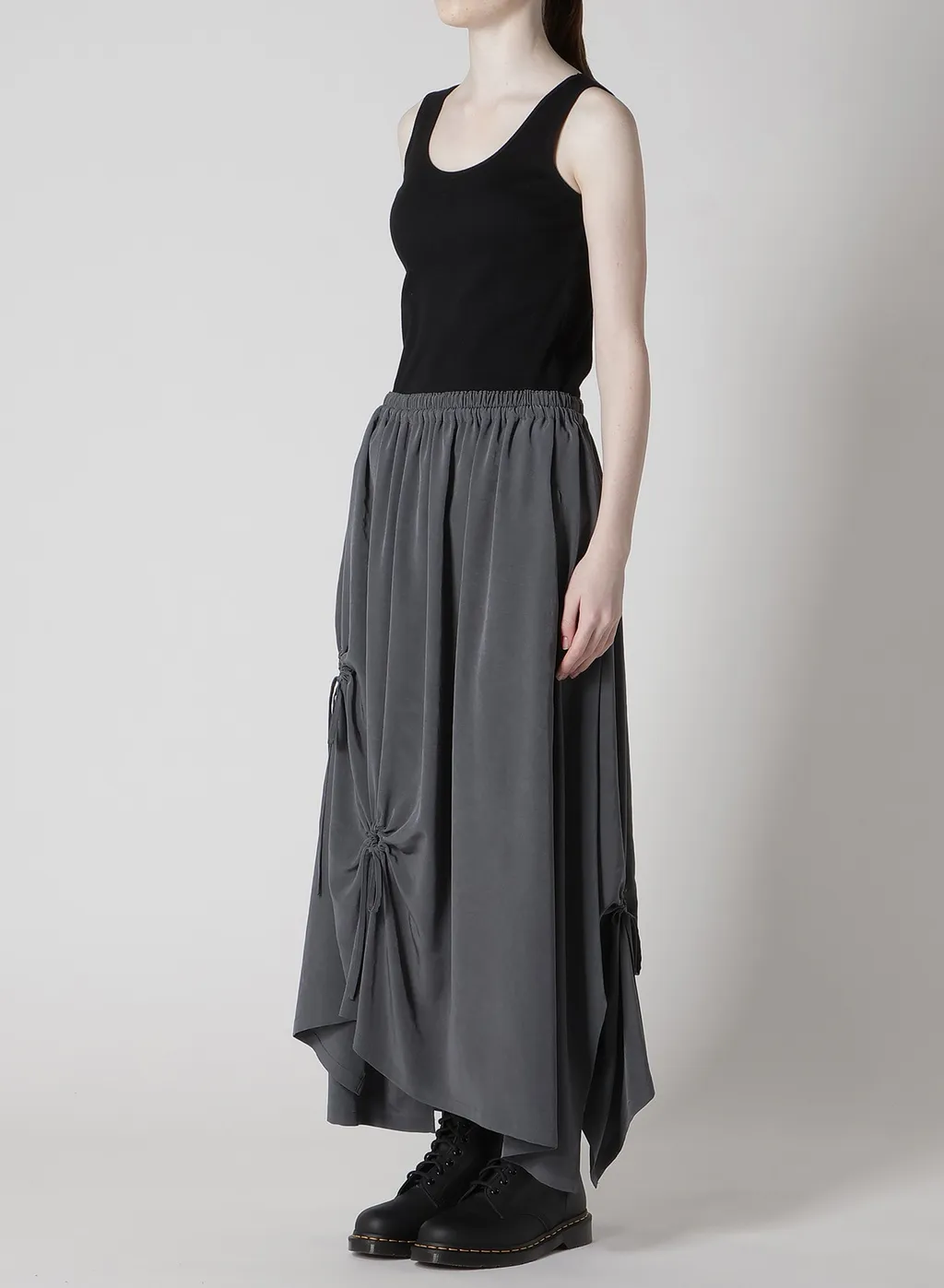 Crepe De Chine Circle Gathered Skirt