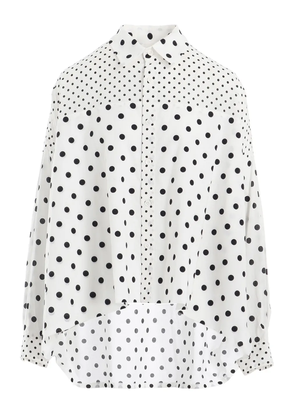 60/- Cotton Lawn Dot Print Long Sleeve Blouse