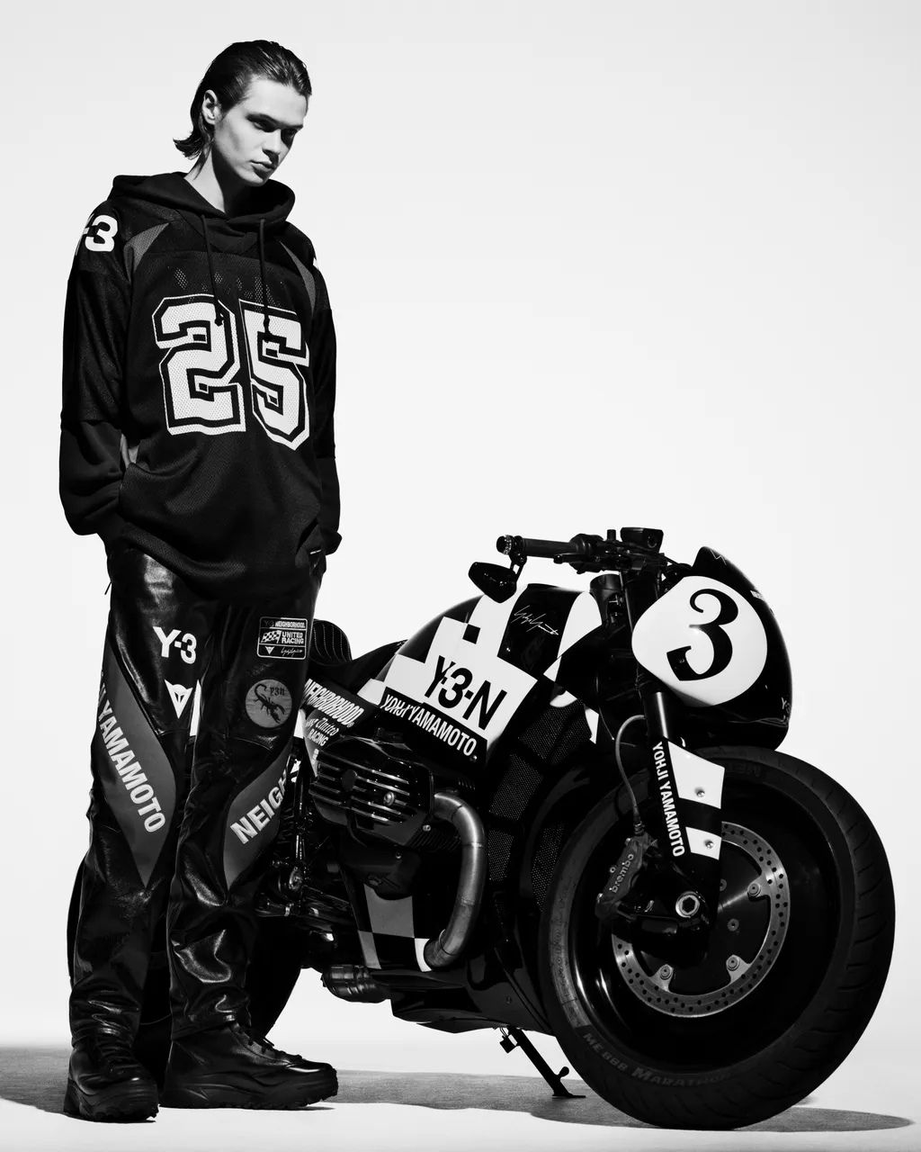 Y-3 Nbhd Moto Leather Pants