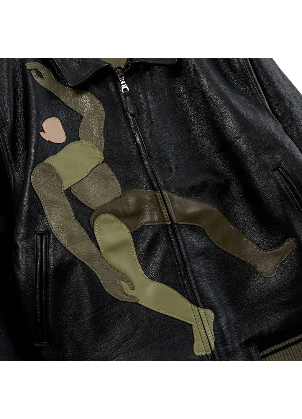 Falling Guy Soft Leather Varsity Jacket